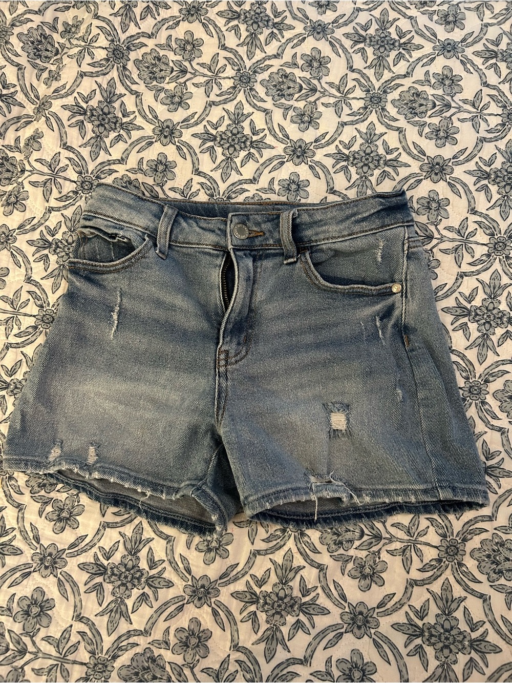 art class Distressed Denim Kids Shorts - Blue